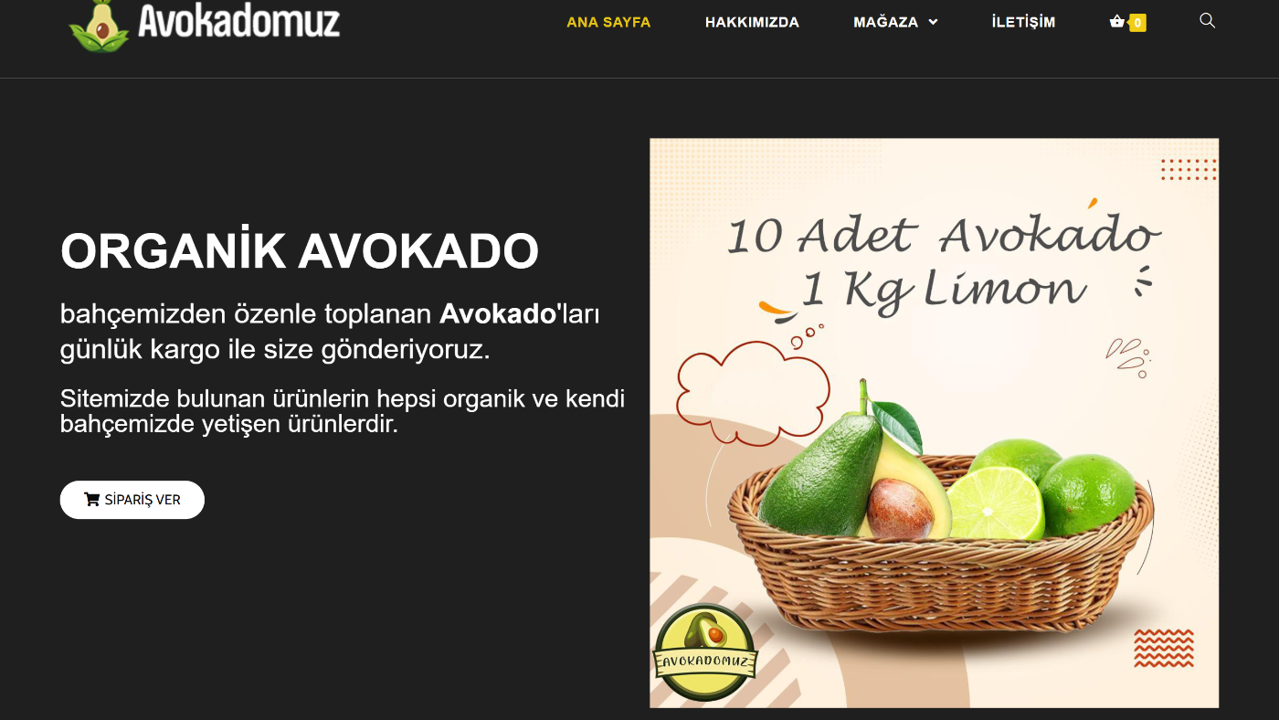 Online satış ve ödeme entegreli E-ticaret Sayfamız